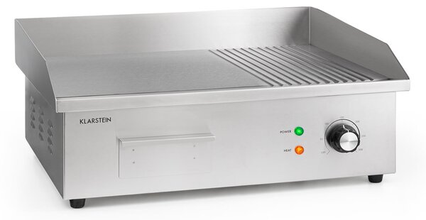 Klarstein Grillmeile 3000GR, električni roštilj, 3000 W, grill ploča, 54,5 x 35 cm, glatki/rebrasti