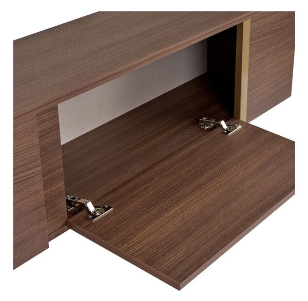 TV komoda u dekoru oraha u tamnoj prirodnoj boji 180x50x30 cm Onera – Kalune Design