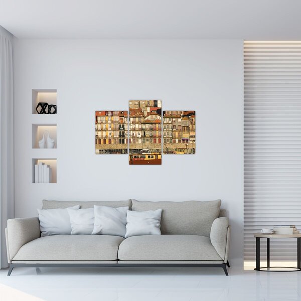 Slika - Obalna četvrt, Portugal (90x60 cm)