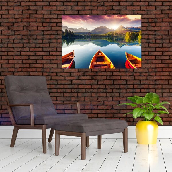 Slika - Jezero sa čamcima (90x60 cm)