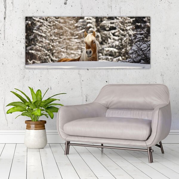 Slika - Konj u zimskom pejzažu (120x50 cm)