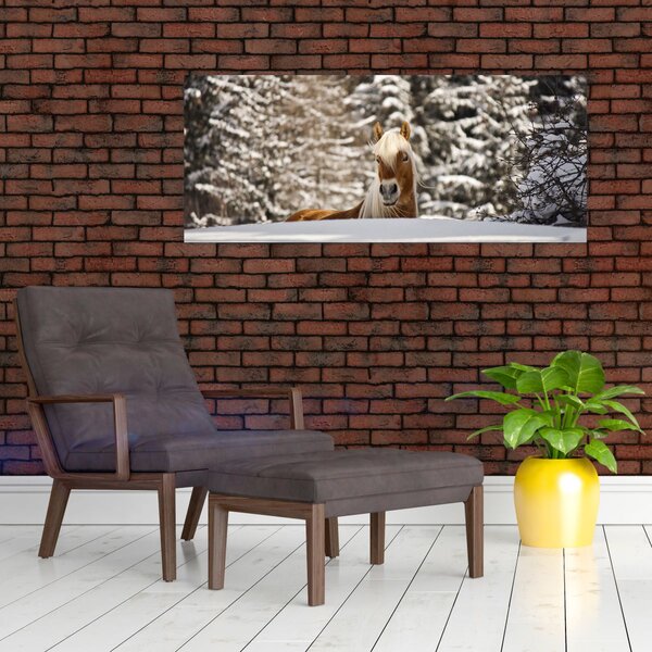 Slika - Konj u zimskom pejzažu (120x50 cm)