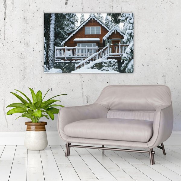Slika - Drvena vikendica (90x60 cm)