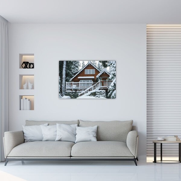 Slika - Drvena vikendica (90x60 cm)