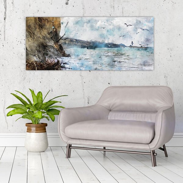 Slika - Greben, akvarel (120x50 cm)