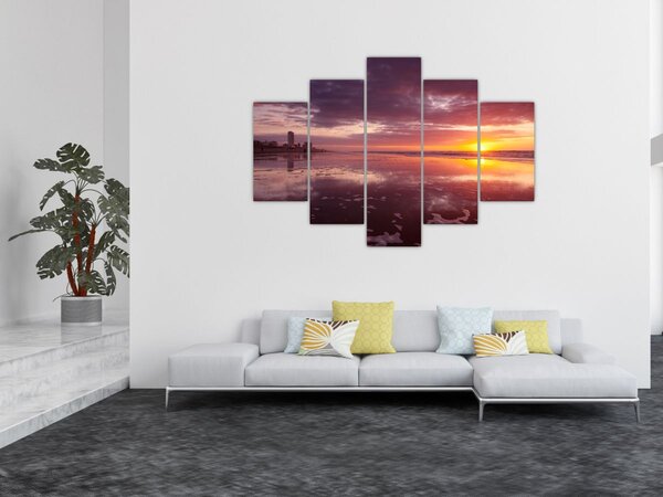 Slika - Plaža u zalasku sunca (150x105 cm)
