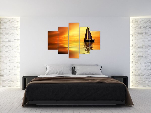 Slika - Jedrilica u zalasku sunca (150x105 cm)