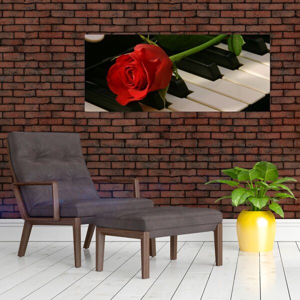 Slika - Klavir i ruže (120x50 cm)