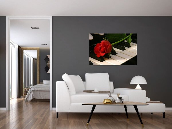 Slika - Klavir i ruže (90x60 cm)