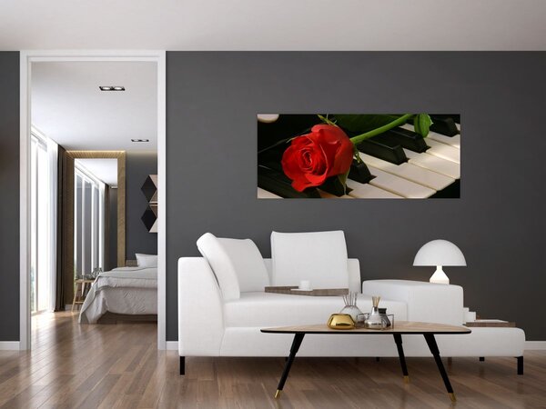 Slika - Klavir i ruže (120x50 cm)