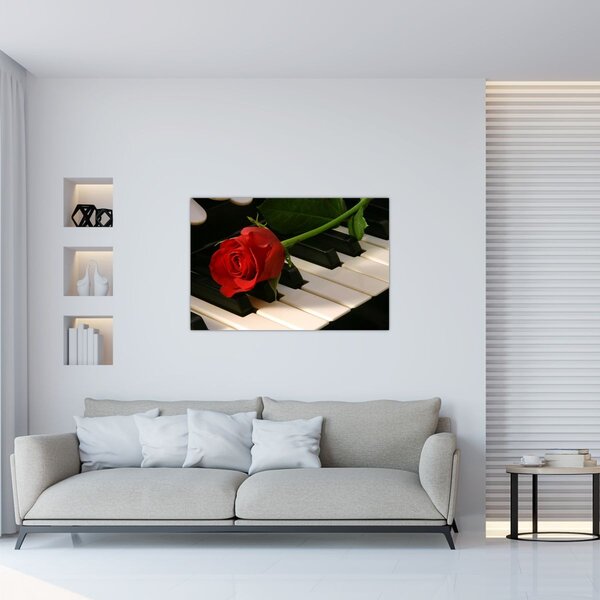 Slika - Klavir i ruže (90x60 cm)
