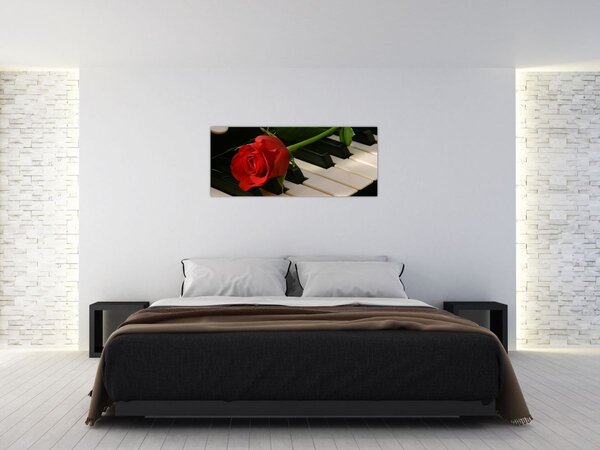 Slika - Klavir i ruže (120x50 cm)