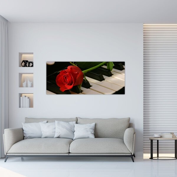 Slika - Klavir i ruže (120x50 cm)