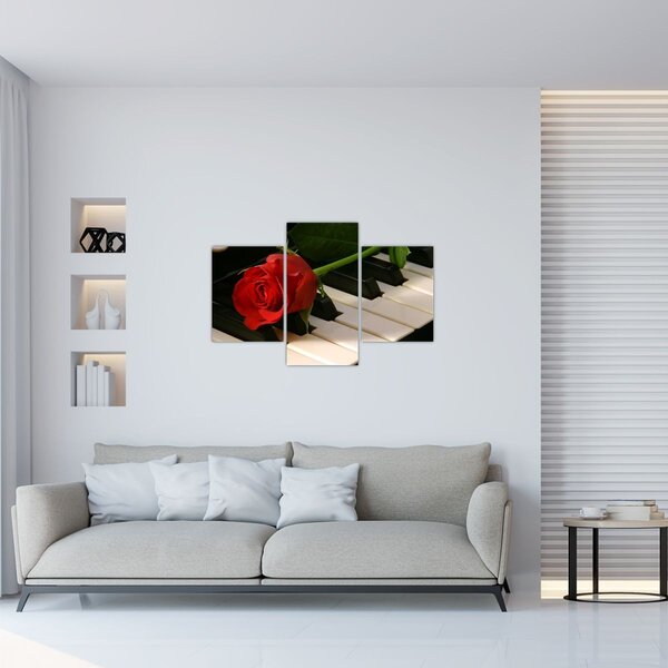 Slika - Klavir i ruže (90x60 cm)