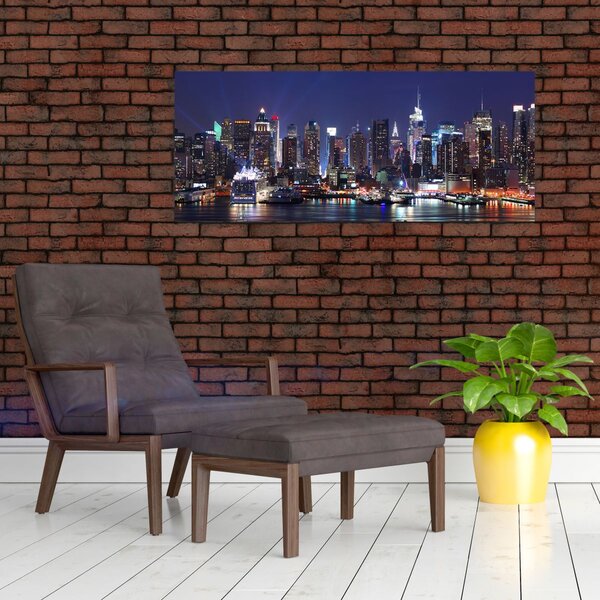 Slika - Osvijetljeni njujorški neboderi (120x50 cm)