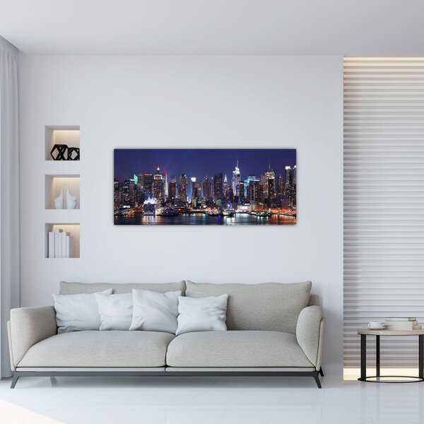 Slika - Osvijetljeni njujorški neboderi (120x50 cm)