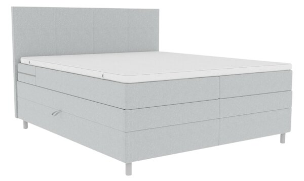 Tapecirani krevet boxspring CARINA 140x200 cm svijetlosiv Madrac: Bonell opružni madrac