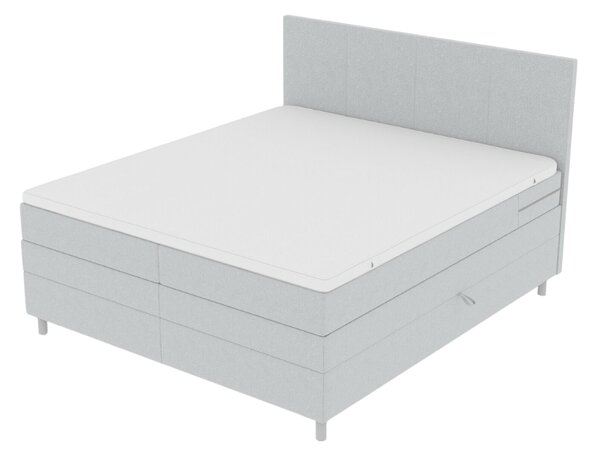 Tapecirani krevet boxspring CARINA 140x200 cm svijetlosiv Madrac: Bonell opružni madrac
