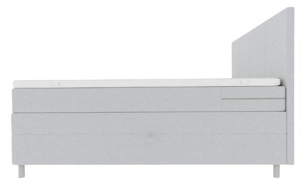 Tapecirani krevet boxspring CARINA 140x200 cm svijetlosiv Madrac: Bonell opružni madrac