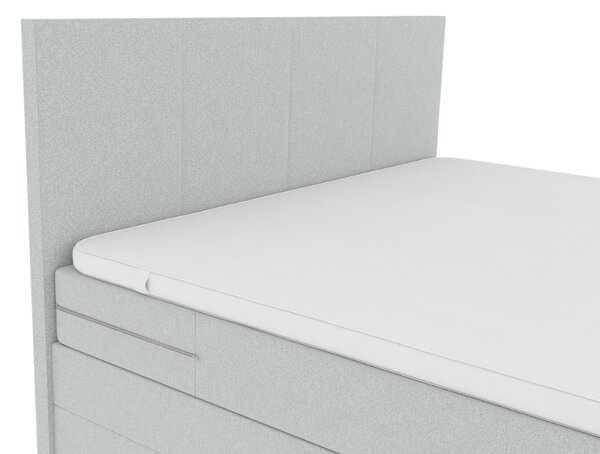 Tapecirani krevet boxspring CARINA 140x200 cm svijetlosiv Madrac: Bonell opružni madrac