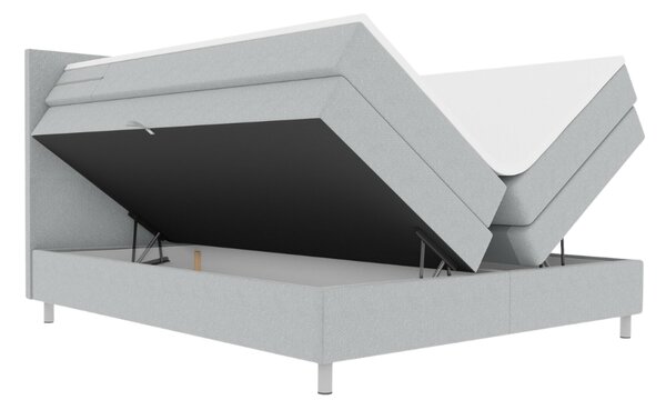 Tapecirani krevet boxspring CARINA 140x200 cm svijetlosiv Madrac: Bonell opružni madrac