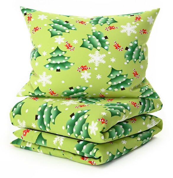 Posteljina od mikroflanela CHRISTMAS TREE zelena Dimenzije posteljine: 70 x 90 cm | 140 x 220 cm