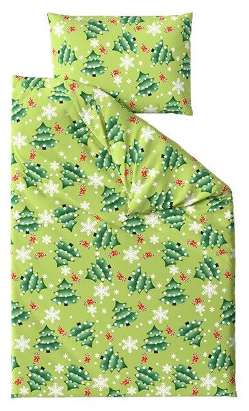 Posteljina od mikroflanela CHRISTMAS TREE zelena Dimenzije posteljine: 70 x 90 cm | 140 x 220 cm