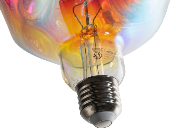 E27 LED žarulja s prigušivanjem spiralna nit G125 Rainbow 4W 200 lm 1800K
