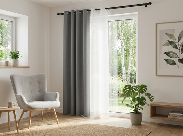 Svijetlosiva zavjesa OXFORD 140x250 cm Sistem za vješanje: Traka za nabiranje