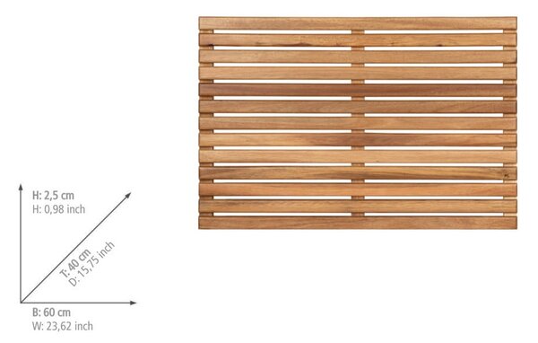 Drvena kupaonska prostirka u prirodnoj boji 40x60 cm Acacia – Wenko