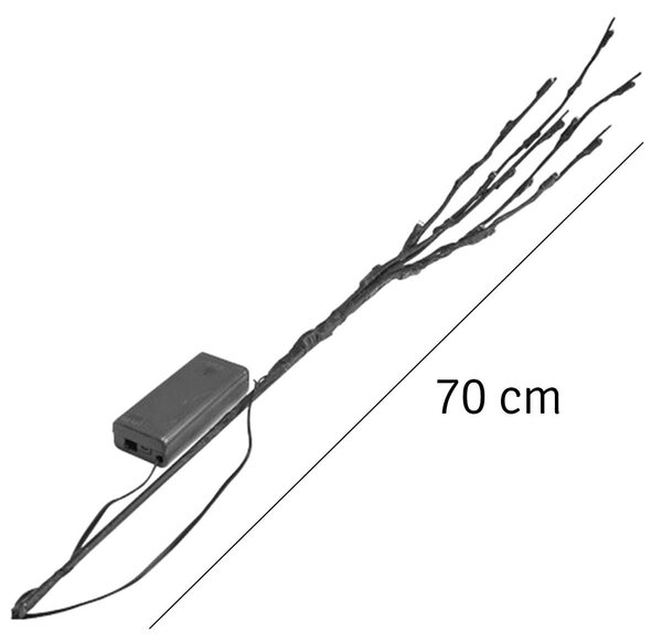 Vođena ukrasna grana vrba 70 cm topla bijela