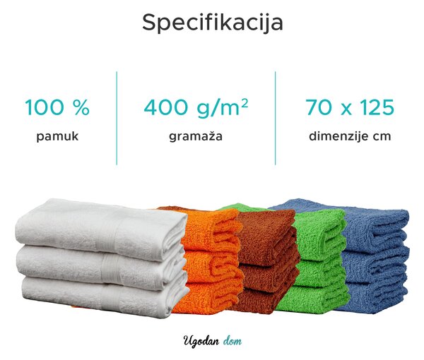Ručnik SOFT 70x125 cm bijela, 100% pamuk