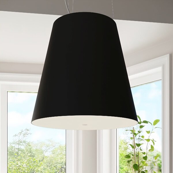 Crna viseća svjetiljka sa staklenim sjenilom ø 50 cm Tresco - Nice Lamps