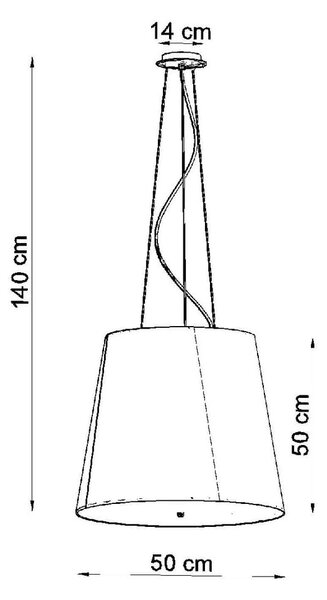 Crna viseća svjetiljka sa staklenim sjenilom ø 50 cm Tresco - Nice Lamps