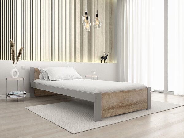 Krevet IKAROS 90 x 200 cm, hrast sonoma/siva Podnica: Sa podnicom od letvi, Madrac: Bez madraca