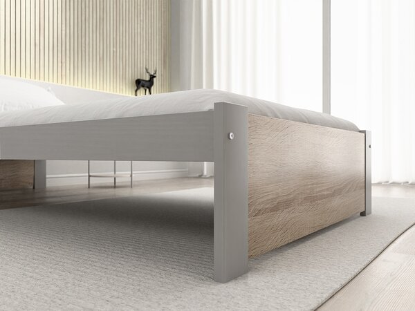 Krevet IKAROS 90 x 200 cm, hrast sonoma/siva Podnica: Sa podnicom od letvi, Madrac: Bez madraca