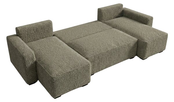 Razvlačna U kutna garnitura SMART BOUCLE 303x143 cm, sivo-smeđa