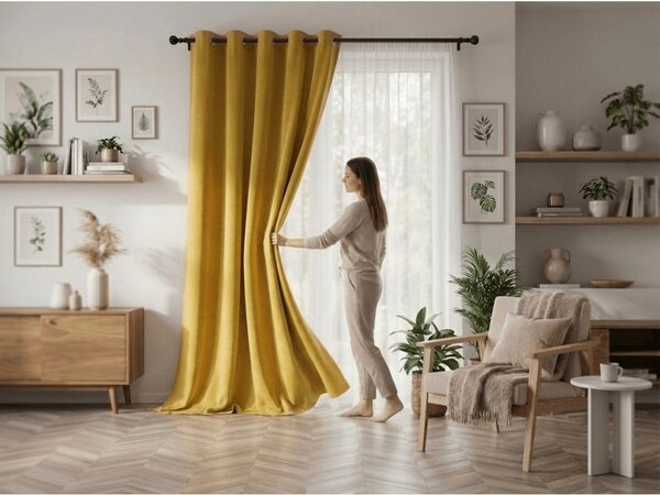 2x Žuta zavjesa OXFORD 140x250 cm