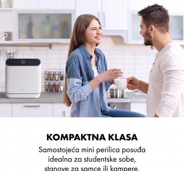 Klarstein Oceana, perilica posuđa, samostojeća, bez ugradnje, 860 W, energetska klasa F, bijela
