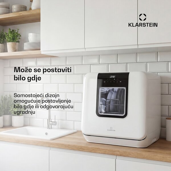 Klarstein Melville stolni perilica posuđa | 7 programa | Aqua-Stop tehnologija | 860 W | 42 cm