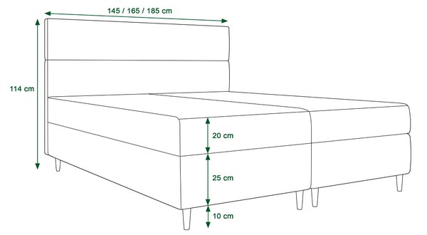 Zondo.hr Bračni krevet Boxspring 140 cm Flu (siva) (s madracem i prostorom za odlaganje). Akcija -19%. 1046538