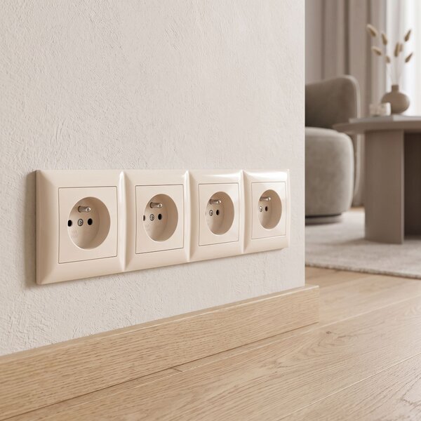 Četverostruki okvir za utičnice OSTE JNH016-4F Beige