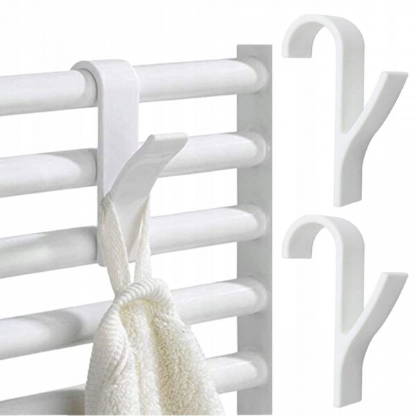 Set 2 kukica za kupaonski radijator SEZA, bijele