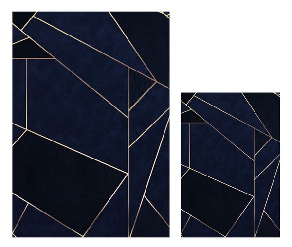Set od 2 tamno plave kupaonske prostirke Mila Home Geometric