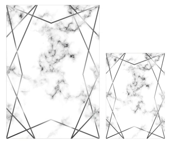 Set od 2 bijelo-sive kupaonske prostirke Mila Home Geometric