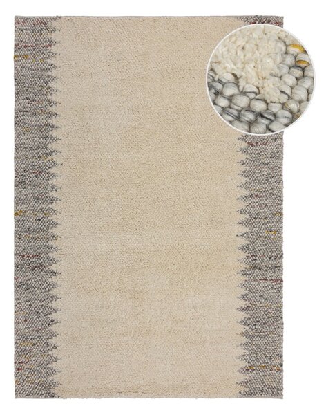 Sivi/krem ručno rađen tepih od mješavine vune 80x150 cm Minerals Border – Flair Rugs