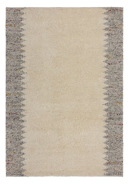 Sivi/krem ručno rađen tepih od mješavine vune 80x150 cm Minerals Border – Flair Rugs