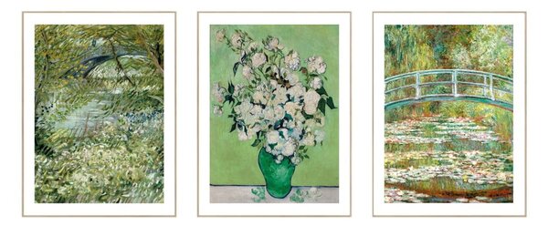Slike u setu 3 kom reprodukcija 30x40 cm Van Gogh & Monet – knor