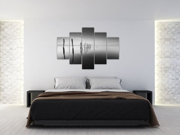 Slika crno-bijele vodene površine (150x105 cm)