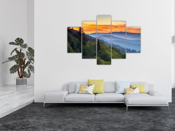 Slika - Crveni oblaci u planinama (150x105 cm)